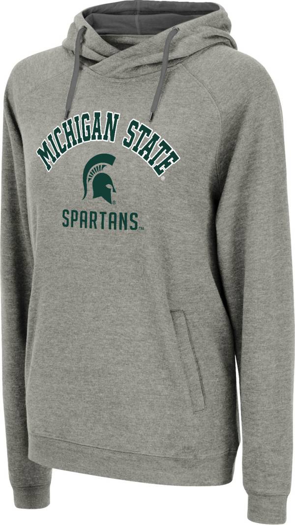 Colosseum Women's Michigan State Spartans Grey Pullover Hoodie