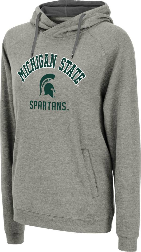 Colosseum Women's Michigan State Spartans Grey Pullover Hoodie