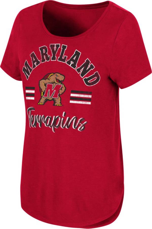 Colosseum Women's Maryland Terrapins Red Shaka Scoop-Neck T-Shirt