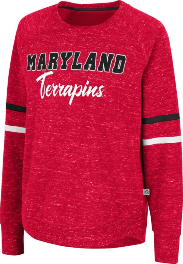 Colosseum Women's Maryland Terrapins Red Beach Break Pullover Sweatshirt product image