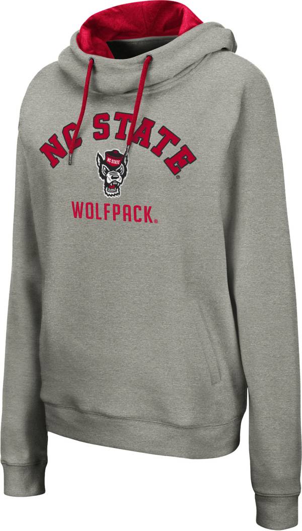 Colosseum Women's NC State Wolfpack Grey Funnel Pullover Hoodie