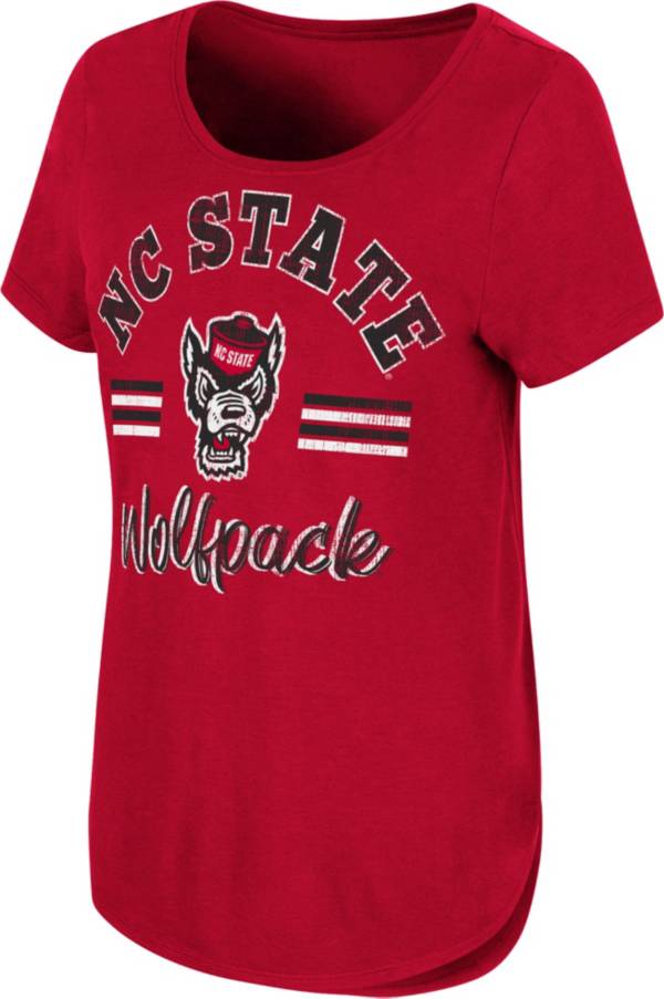 Colosseum Women's NC State Wolfpack Red Shaka Scoop-Neck T-Shirt