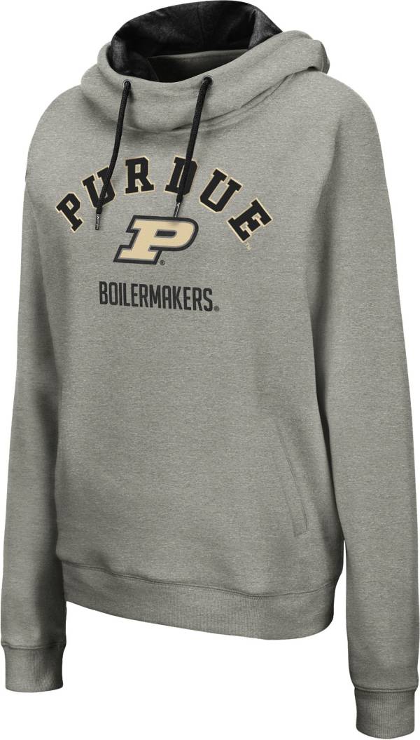 Colosseum Women's Purdue Boilermakers Grey Funnel Pullover Hoodie