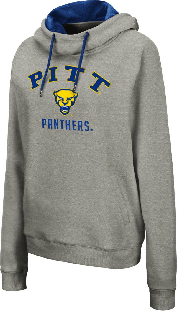 Colosseum Women's Pitt Panthers Grey Funnel Pullover Hoodie