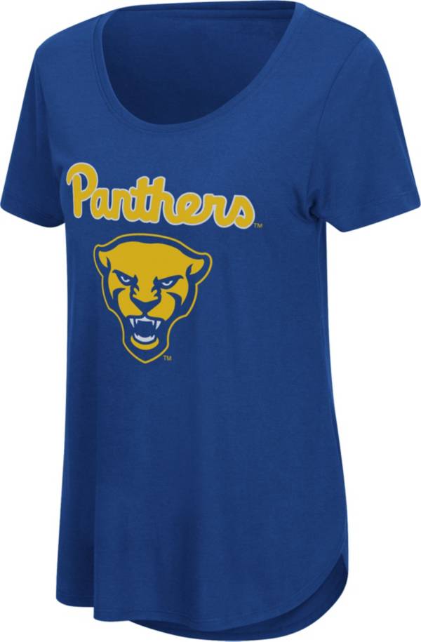 Colosseum Women's Pitt Panthers Blue Scoop-Neck T-Shirt