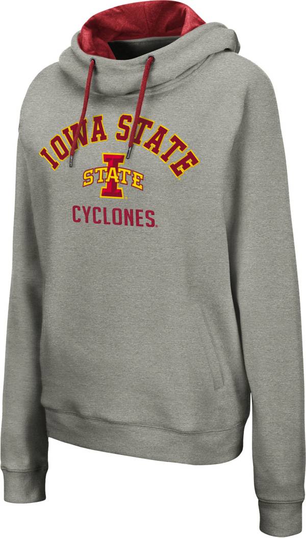 Colosseum Women's Iowa State Cyclones Grey Funnel Pullover Hoodie