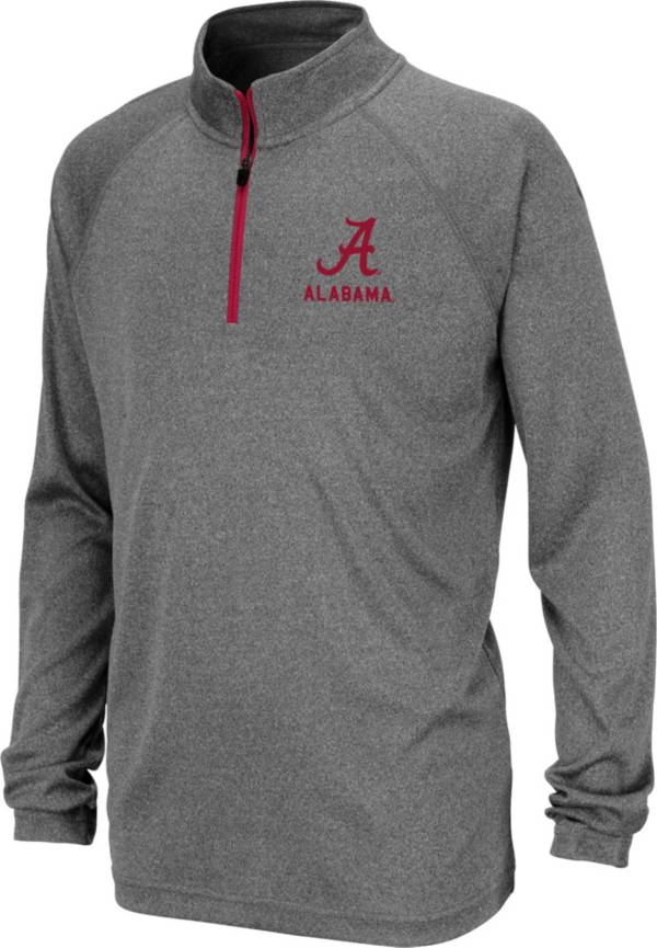 Colosseum Youth Alabama Crimson Tide Grey Quarter-Zip Pullover Shirt