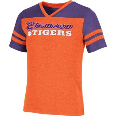 sorry, Colosseum Girl's Clemson Tigers Orange Aloha Football T-Shirt is currently out of stock