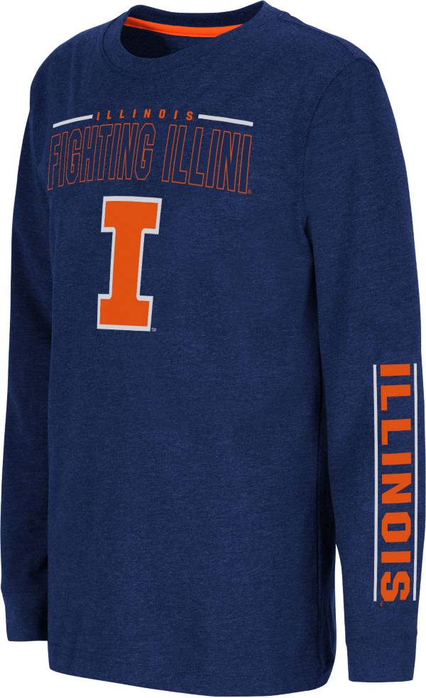 Colosseum Youth Illinois Fighting Illini Blue West Long Sleeve T-Shirt