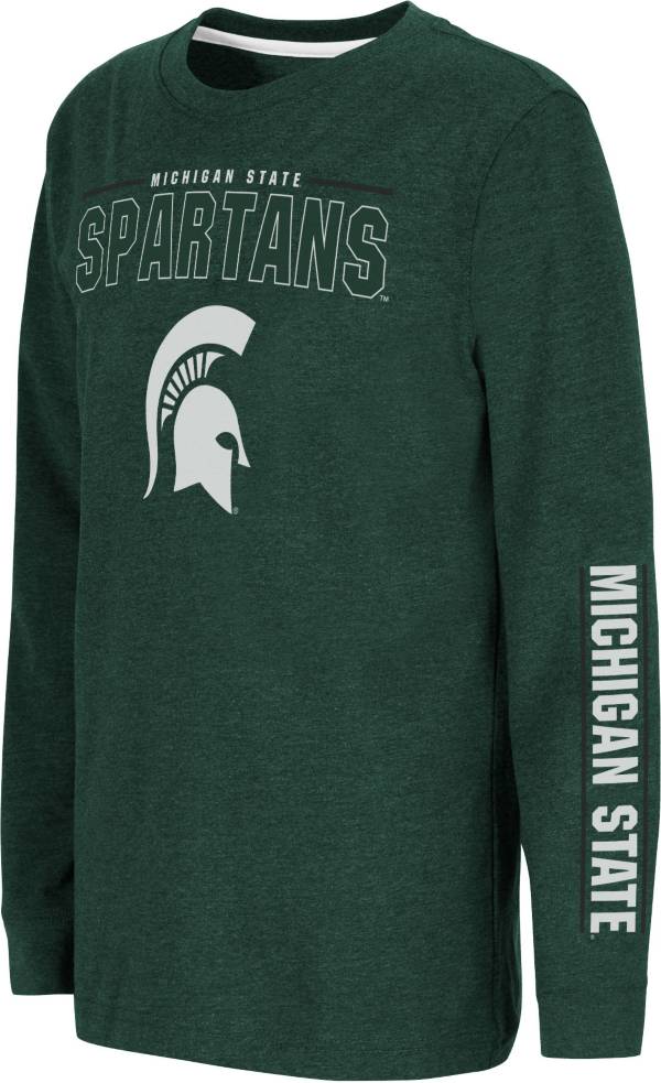 Colosseum Youth Michigan State Spartans Green West Long Sleeve T-Shirt