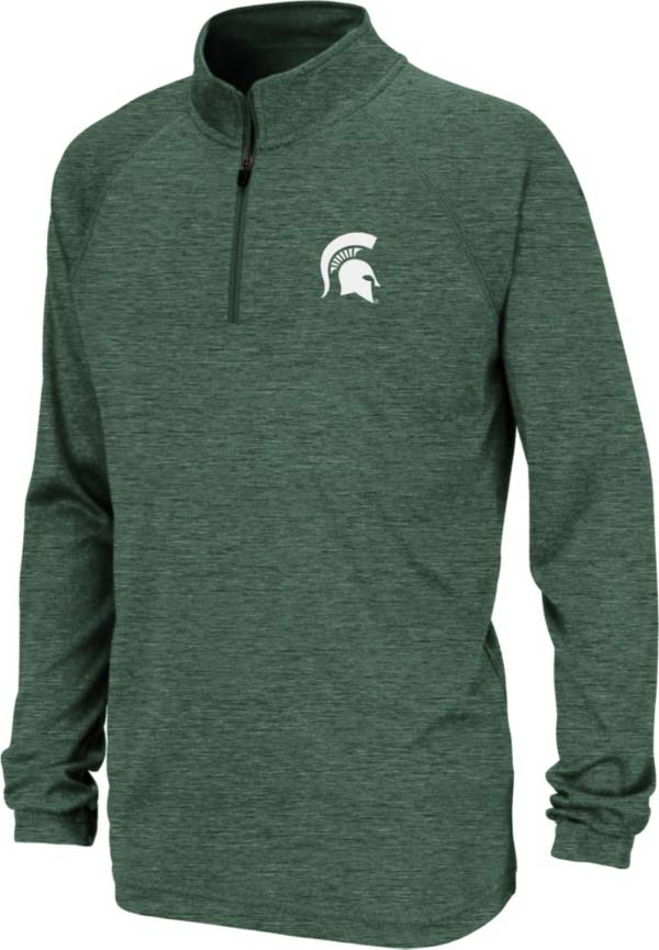 Colosseum Youth Michigan State Spartans Grey Quarter-Zip Pullover Shirt