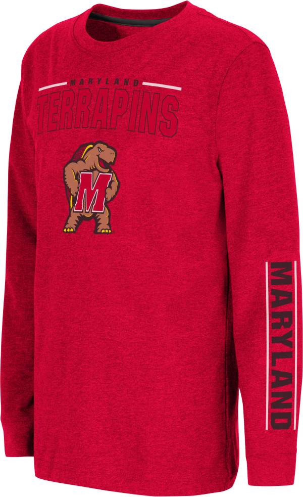 Colosseum Youth Maryland Terrapins Red West Long Sleeve T-Shirt product image