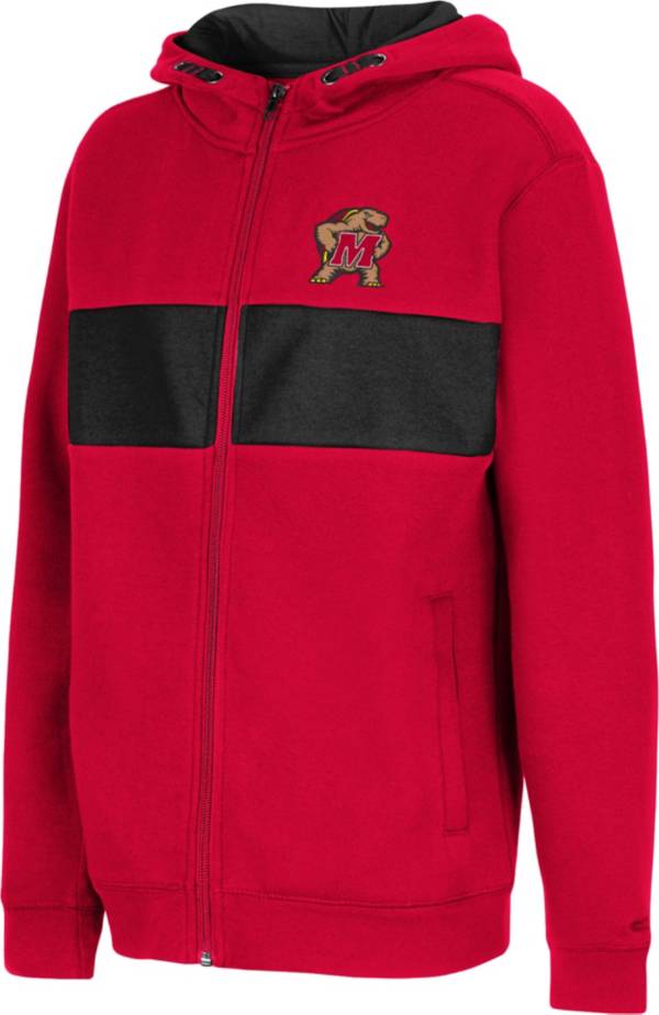 Colosseum Youth Maryland Terrapins Red Woodman Full-Zip Hoodie product image