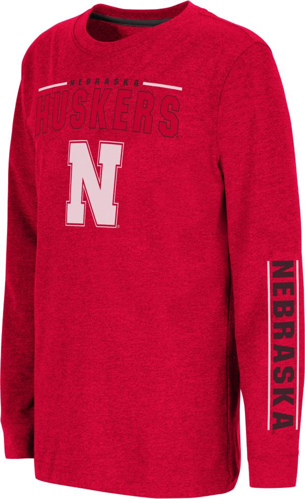 Colosseum Youth Nebraska Cornhuskers Scarlet West Long Sleeve T-Shirt