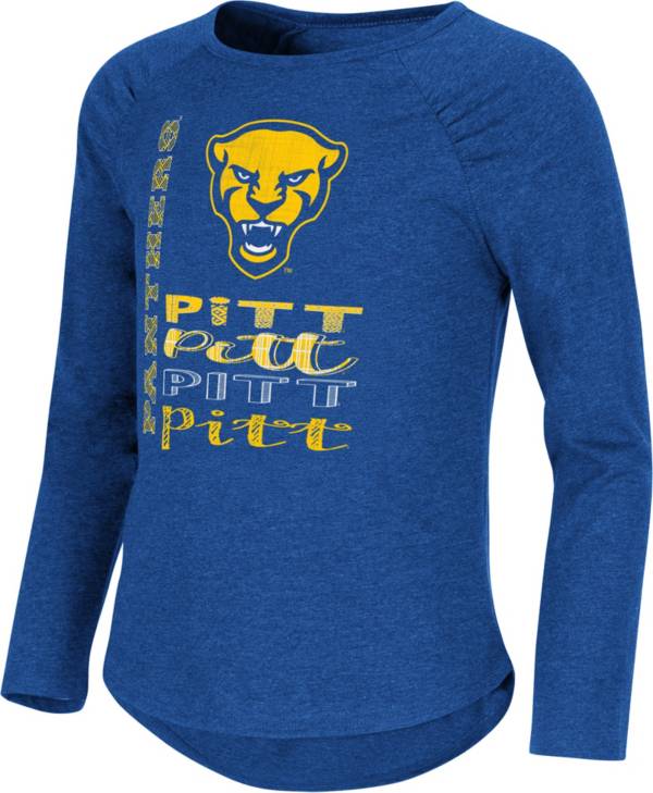 Colosseum Girl's Pitt Panthers Blue Heart Long Sleeve T-Shirt