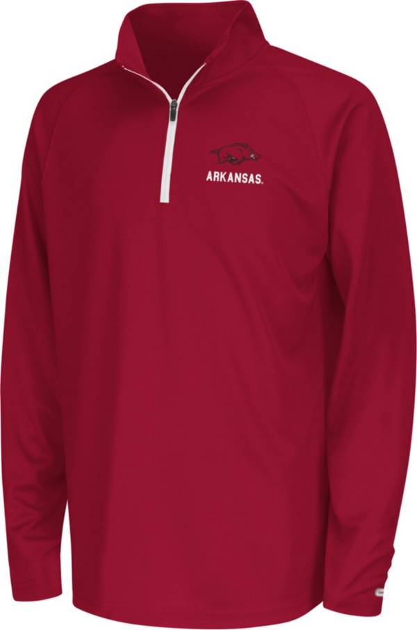 Colosseum Youth Arkansas Razorbacks Cardinal Quarter-Zip Pullover Shirt