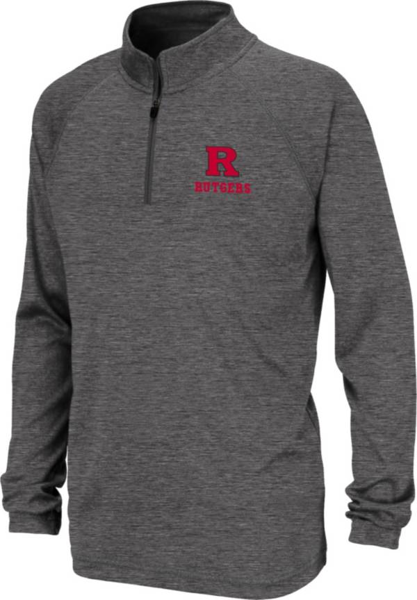 Colosseum Youth Rutgers Scarlet Knights Grey Quarter-Zip Pullover Shirt product image