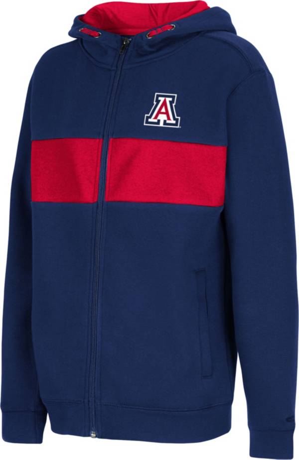 Colosseum Youth Arizona Wildcats Navy Woodman Full-Zip Hoodie