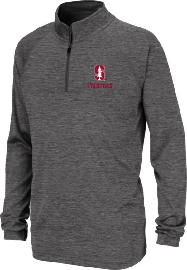 Colosseum Youth Stanford Cardinal Grey Quarter-Zip Pullover Shirt product image