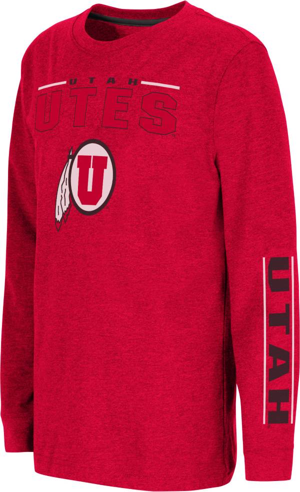 Colosseum Youth Utah Utes Crimson West Long Sleeve T-Shirt