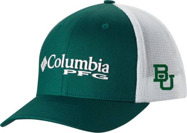 Columbia Men's Baylor Bears Green PFG Mesh Adjustable Hat