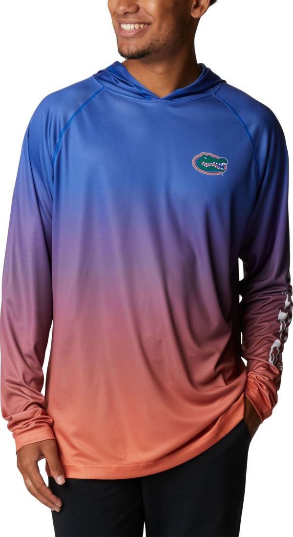 Columbia Men's Florida Gators Blue PFG Super Terminal Tackle Long Sleeve Hooded T-Shirt product image