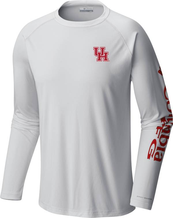 Columbia Men's Houston Cougars White Terminal Tackle Long Sleeve T-Shirt
