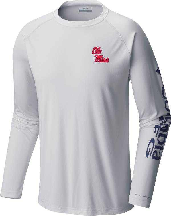 Columbia Men's Ole Miss Rebels White Terminal Tackle Long Sleeve T-Shirt product image