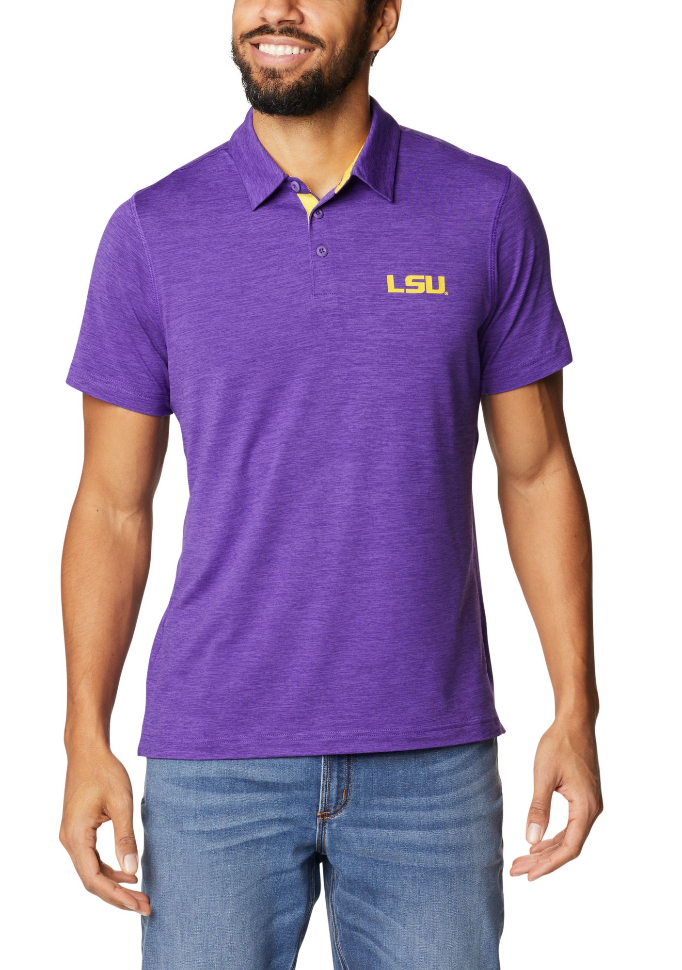 Columbia Men's LSU Tigers Purple Tech Trail Polo product image