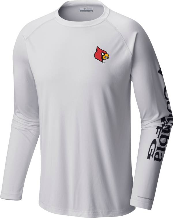 Columbia Men's Louisville Cardinals White Terminal Tackle Long Sleeve T-Shirt product image