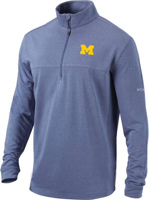 Columbia Men's Michigan Wolverines Blue Omni-Wick Soar Half-Zip Pullover Shirt