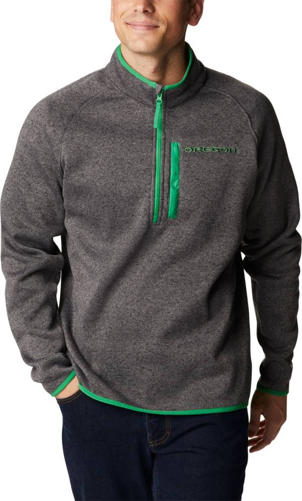 Columbia Men's Oregon Ducks Grey Canyon Point Half-Zip Pullover Fleece Jacket