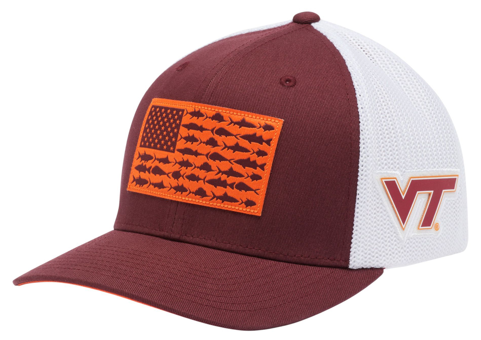 Columbia Men's Virginia Tech Hokies Maroon Flag PFG Mesh Fitted Hat product image