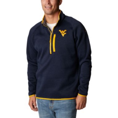 sorry, Columbia Men's West Virginia Mountaineers Blue Canyon Point Half-Zip Pullover Fleece Jacket is currently out of stock