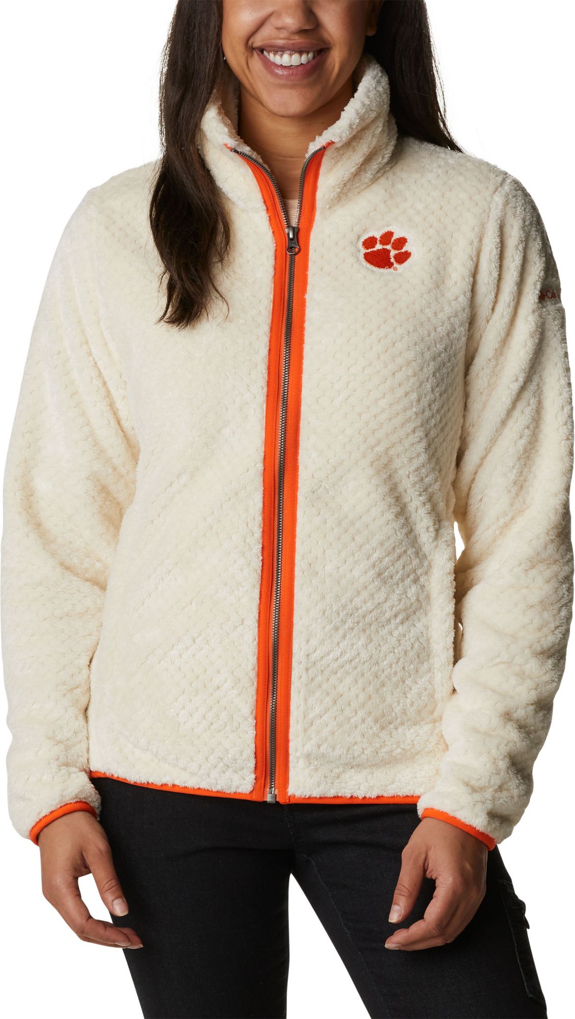 Columbia Women's Clemson Tigers White Fire Side Sherpa Full-Zip Jacket product image