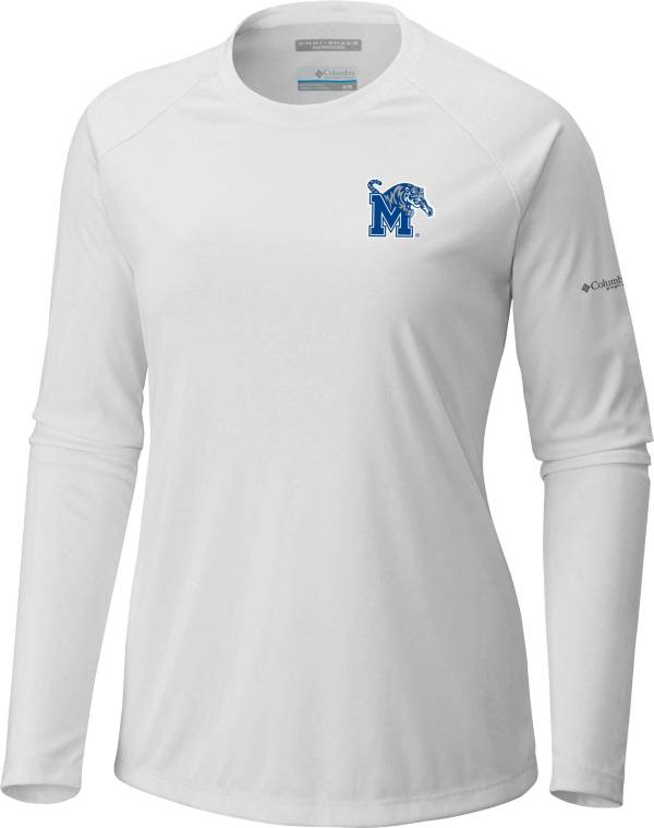 Columbia Women's Memphis Tigers White Tidal Long Sleeve T-Shirt