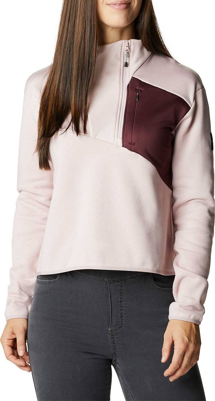 Columbia Women's Outdoor Tracks Half Zip Fleece Pullover - XL - Pink