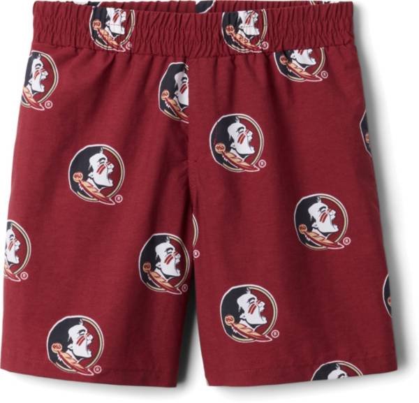 Columbia Youth Florida State Seminoles Backcast Printed Performance Maroon Shorts