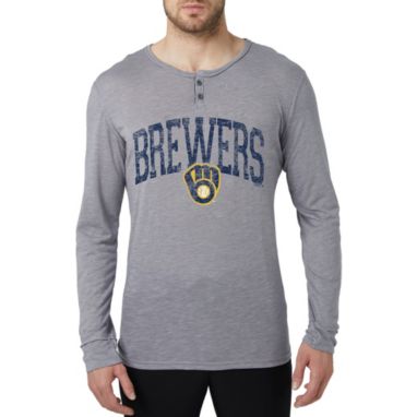 sorry, Concepts Men's Milwaukee Brewers Grey Henley Long Sleeve Shirt is currently out of stock