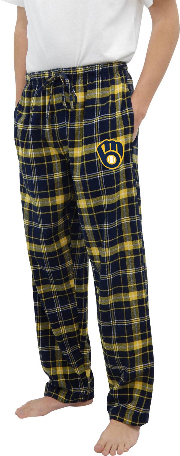 Concepts Sports Men's Milwaukee Brewers Navy Flannel Pants product image