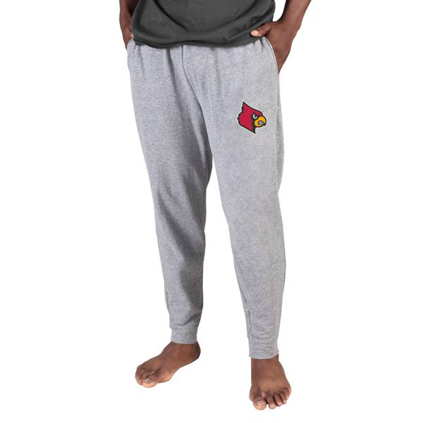 Concepts Sport Men's Louisville Cardinals White Alley Fleece Pants, Medium | Holiday Gift