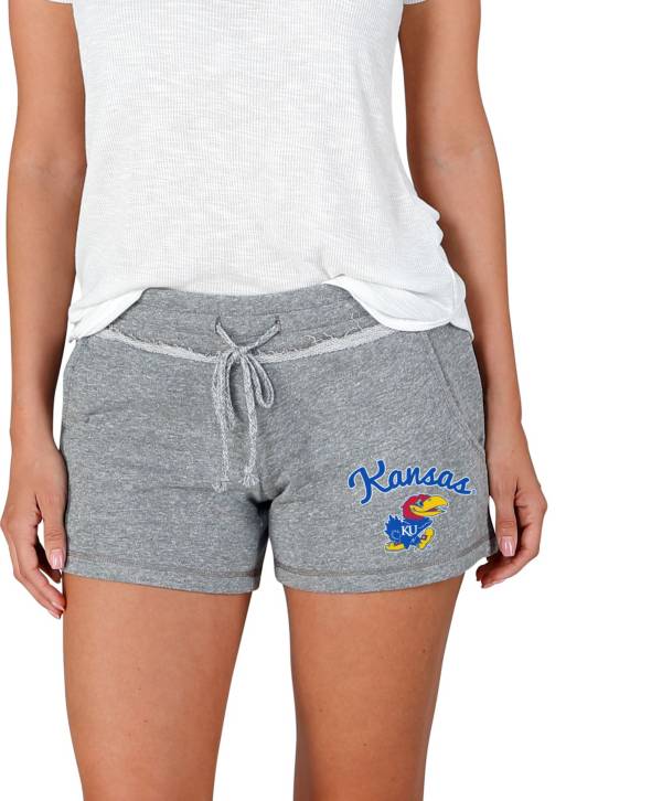 Concepts Sport Women's Kansas Jayhawks Grey Mainstream Terry Shorts product image