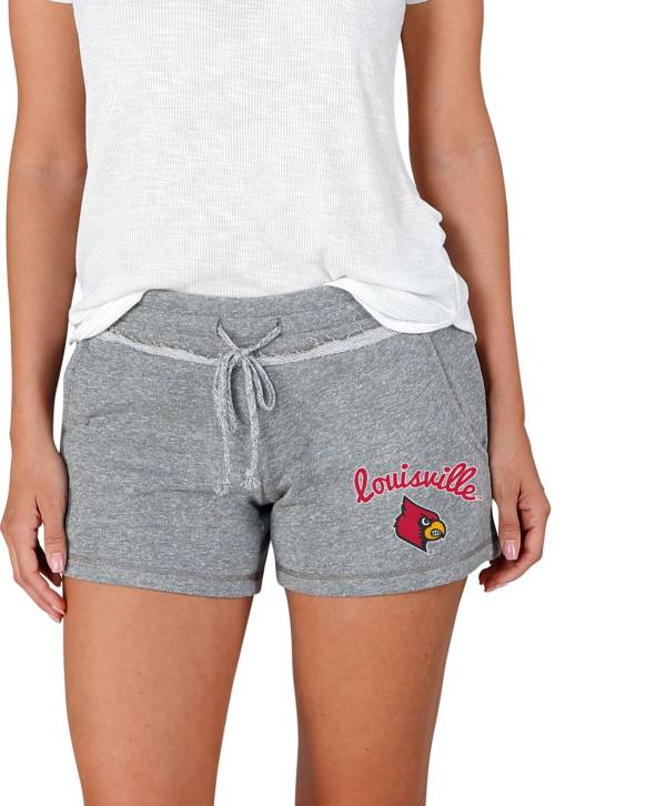 Concepts Sport Women's Louisville Cardinals Grey Mainstream Terry Shorts, Large, Gray | Cyber Monday Deal