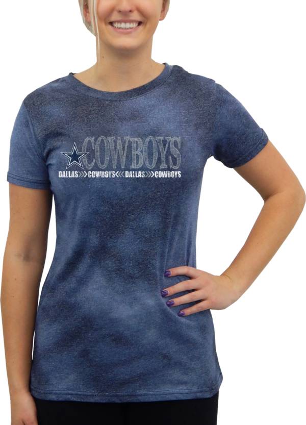 Concepts Sport Women's Dallas Cowboys Tie Dye Navy Short-Sleeve Top