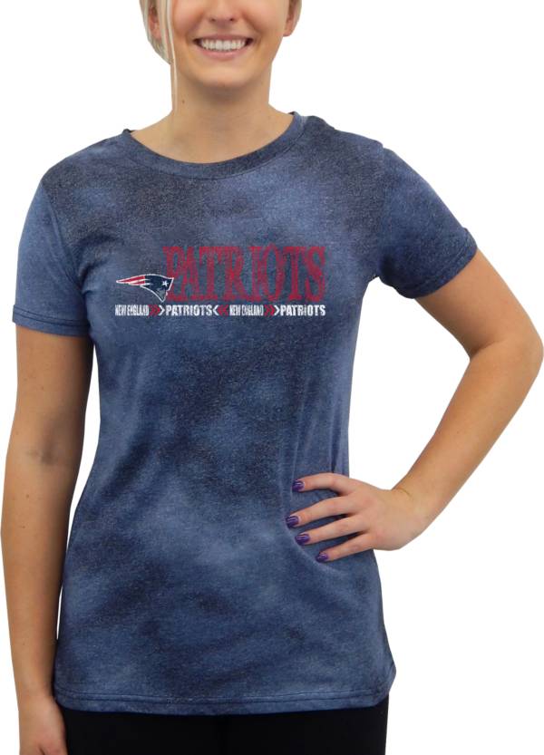 Concepts Sport Women's New England Patriots Tie Dye Navy Short-Sleeve Top