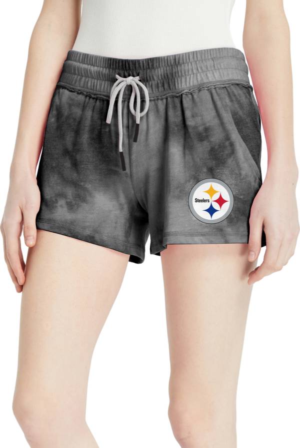 Concepts Sport Women's Pittsburgh Steelers Black Tie Dye Shorts