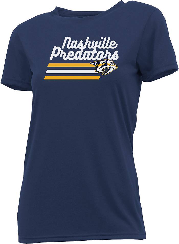 Women's Nashville Predators adidas Navy Contrast Long Sleeve T-Shirt