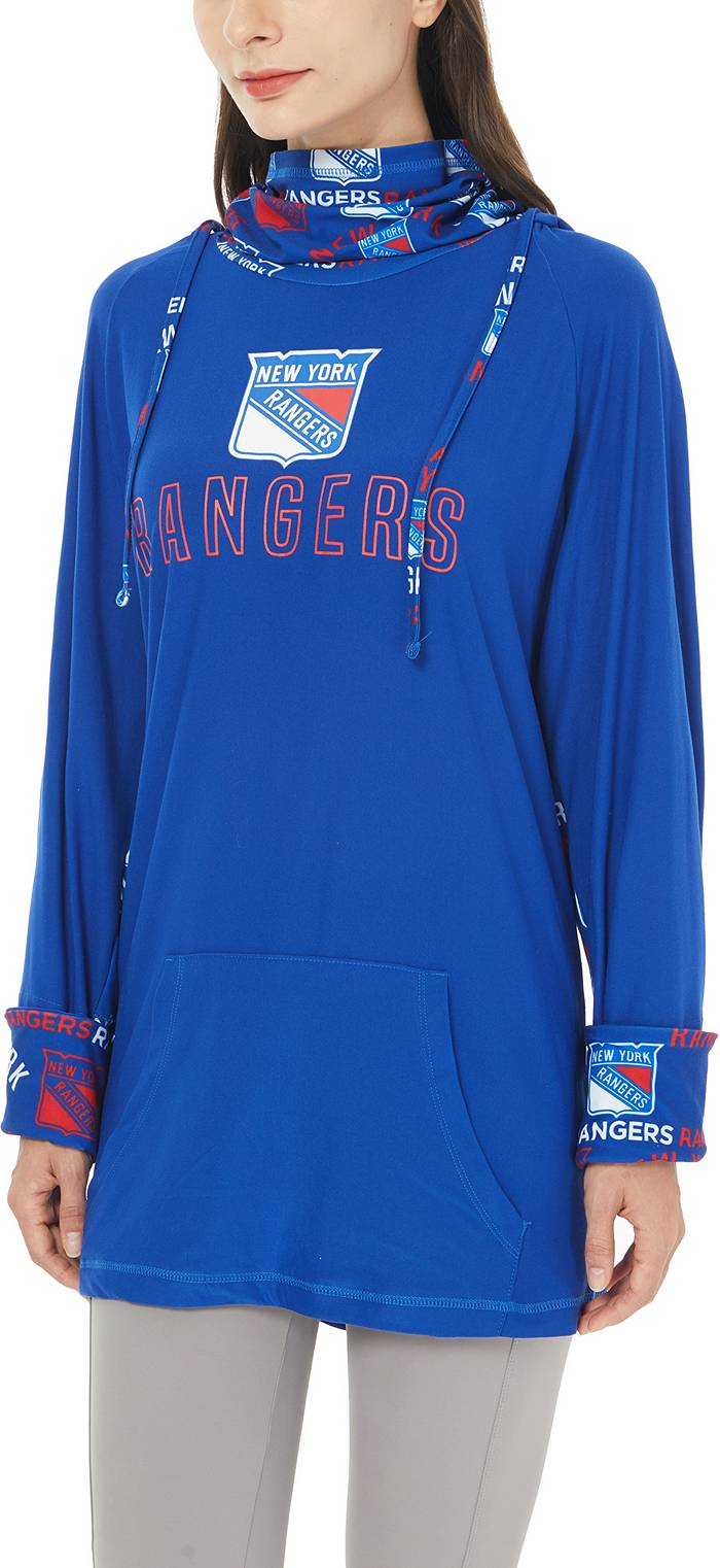 Women's Concepts Sport Royal New York Rangers Mainstream Terry Tri-Blend  Long Sleeve Hooded Top