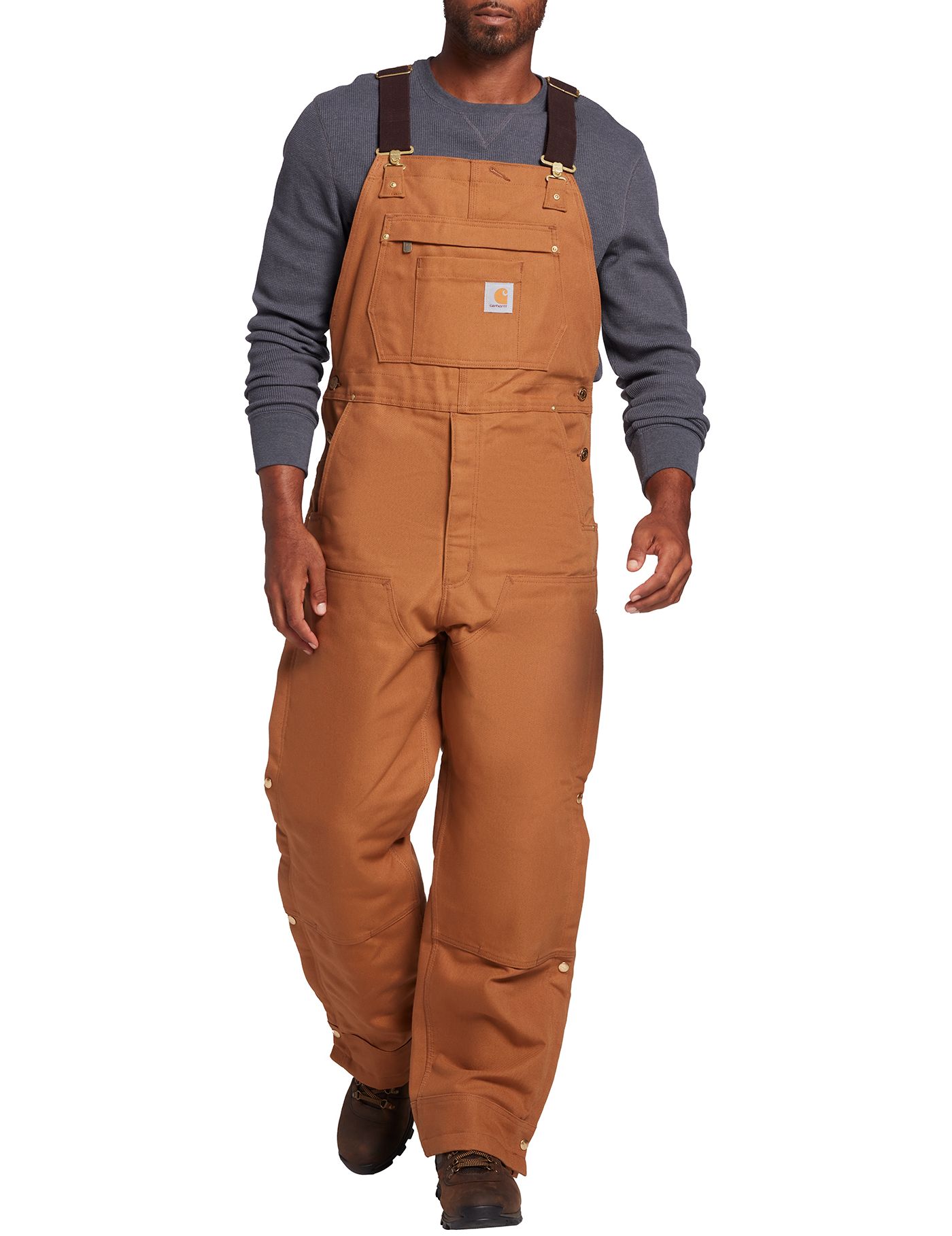 Carhartt Brown Bib Overalls discount 36x32