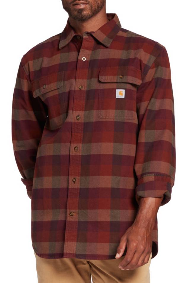 Carhartt Men's Loose Fit Heavyweight Long Sleeve Flannel Plaid Shirt